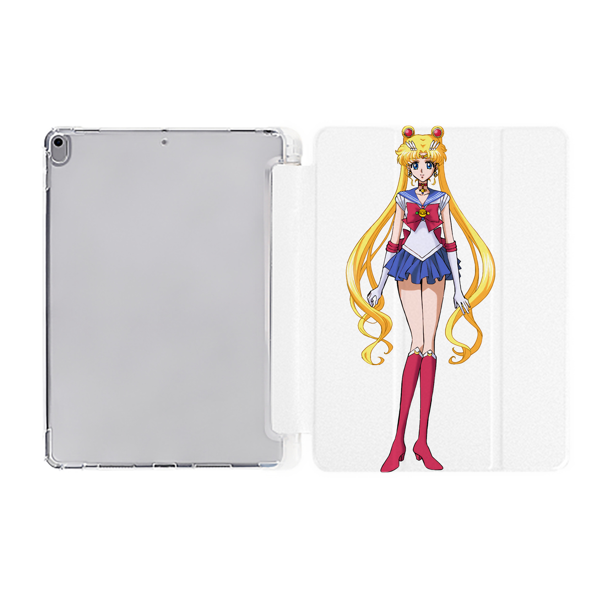 （画像用） 美少女戦士セーラームーン 月野 うさぎ つきの うさぎ Sailor Moon Tsukino Usagi IPad ケース ペン収納付き 三つ折りスタンド PUレザー×シリコン 対応機種9.5/10.5/10.9インチ